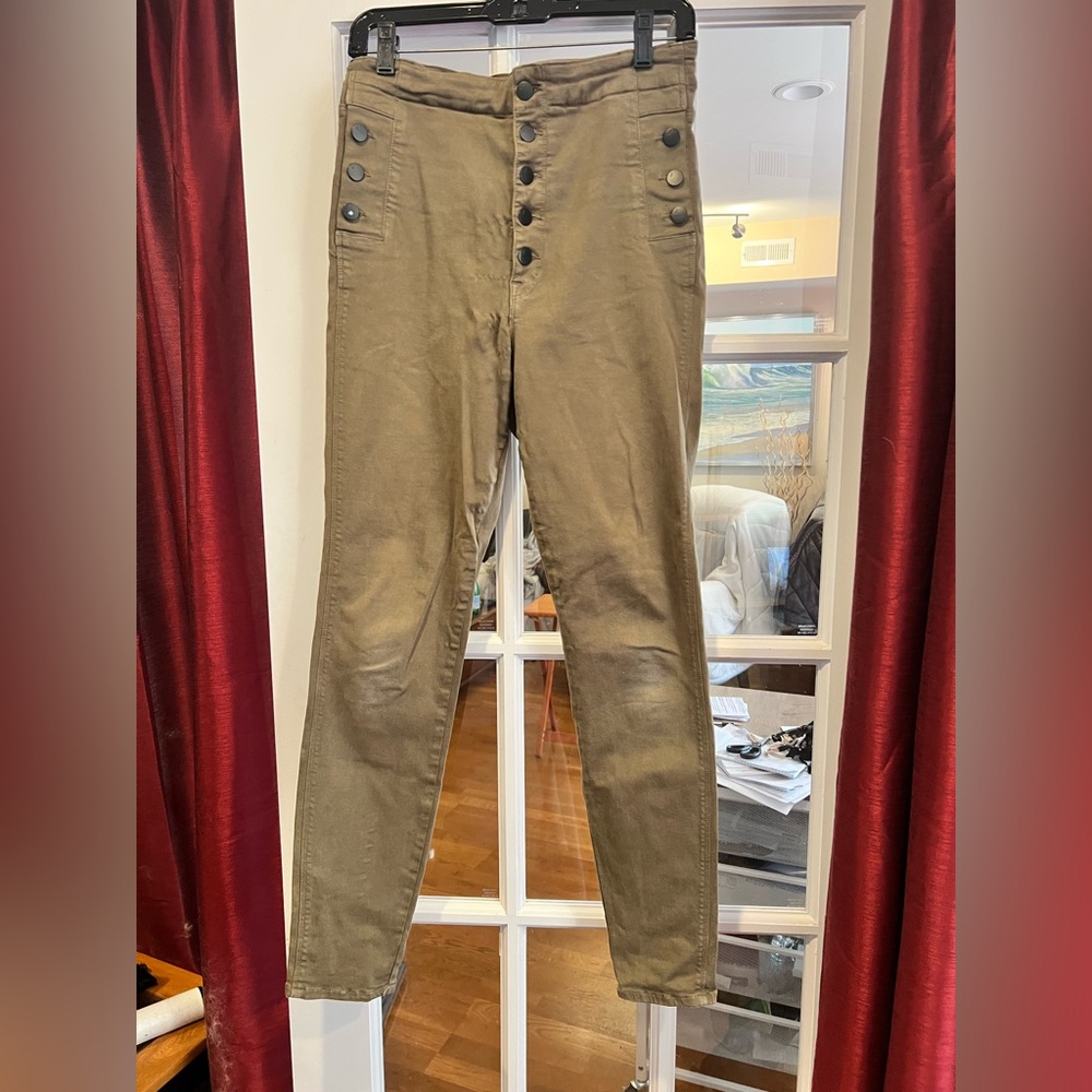 J Brand Men's Olive Button-Front Chinos